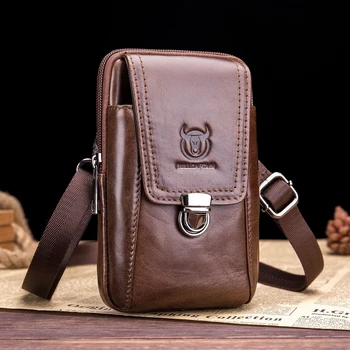 Мъжка кожена чанта към колана си, чанта за телефон, пътна чанта през рамо, чанта на рамо, чантата, открит портфейл