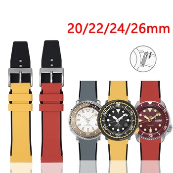 Универсален силиконов каучук каишка 20 mm 22мм 24мм 26мм Мъжки женски водоустойчив спортен быстросъемный каишка за часовник Huawei Seiko часовници Omega
