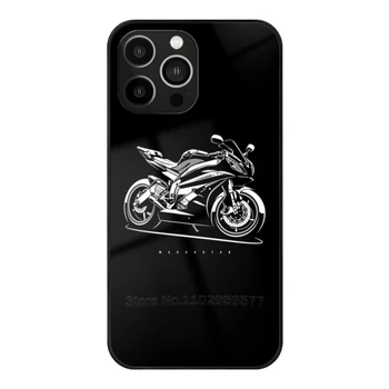 Калъф от Закалено Стъкло Yzf-R6 За Iphone 14 13 12 11 Pro Xs Max Mini Xr 8 7 6S 5S Case Moto Bikes Автомобил Мотоциклети Мотоциклети