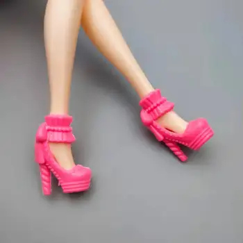 6 Чифта/лот, модерни розови куклени обувки на висок ток за Барби, Аксесоари, Обувки, Маратонки, Сандали, дрехи за краката на принцесата, играчка за момичета, направи си сам, подарък