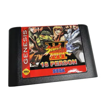 16-Битов игри Касета - STREET FIGHTER III 18 PERSON MD Карта За оригиналната конзола за игри Genesis/Mega Drive от PAL и NTSC